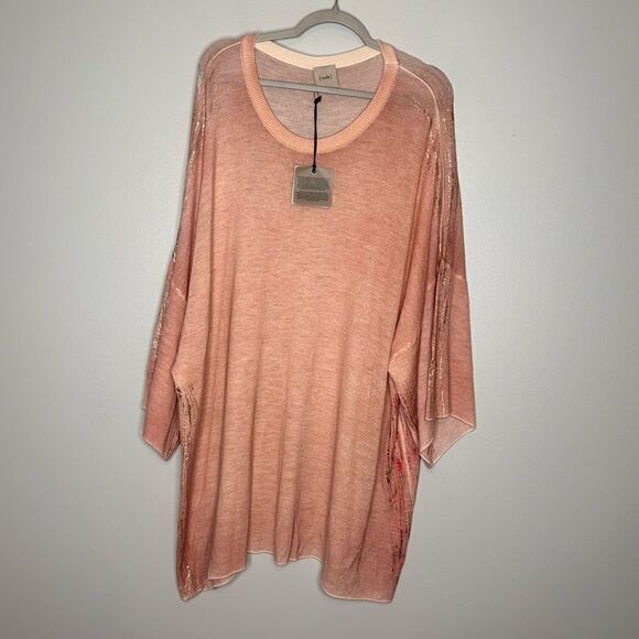 (Nude) Knitwear Hand dyed Cashmere Silk Wool Sweater Tunic NWT - Picture 1 of 7